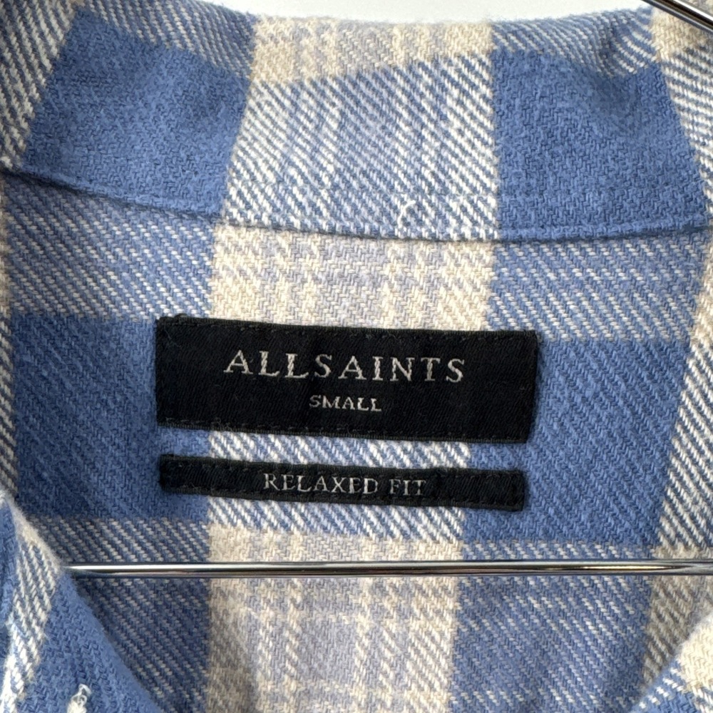 NWT AllSaints Men's Button Up Shirt Love My Way S Designer Brand Plaid 2023 - Picture 5 of 9